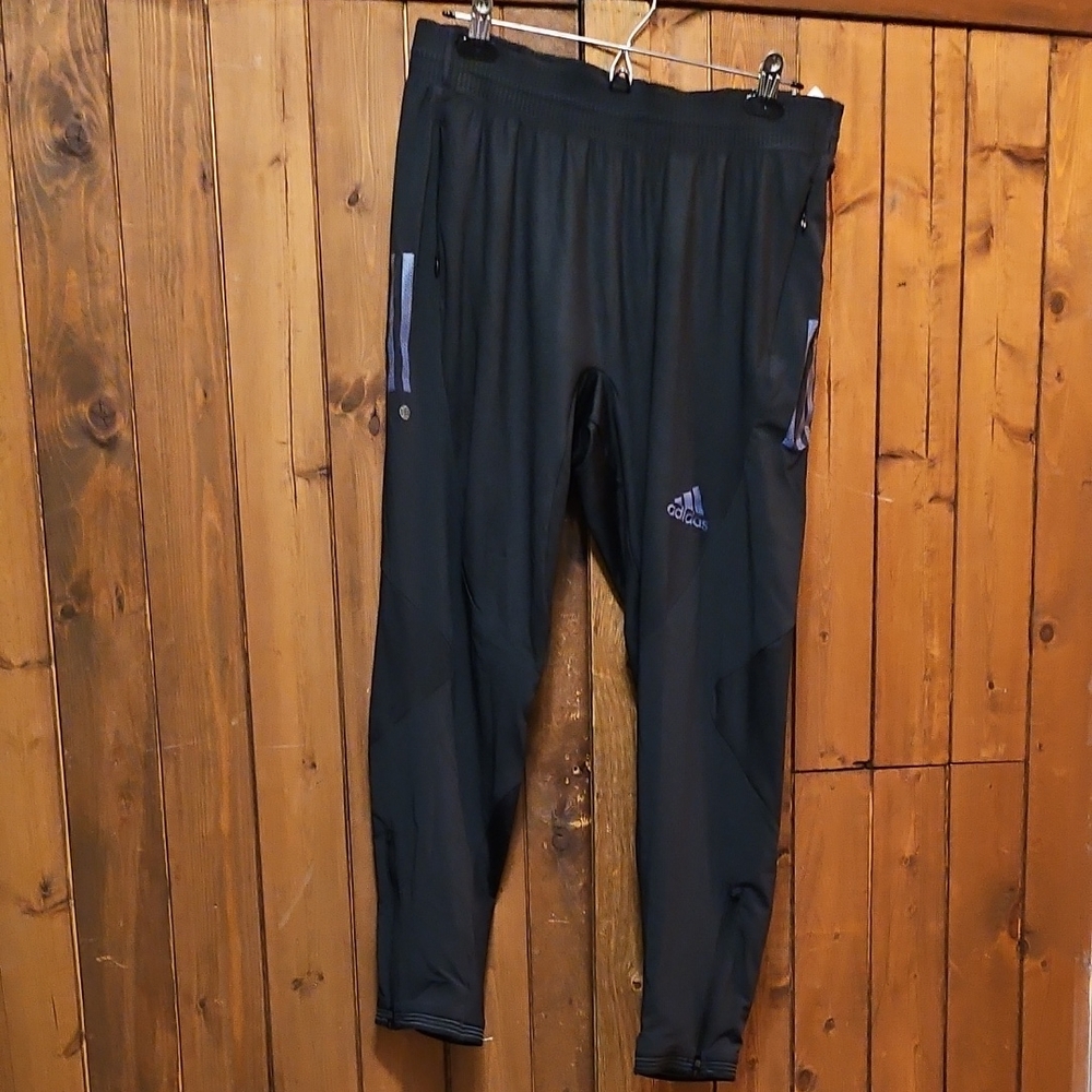 Adidas Black Track Pants with Purple Accents - Adizero